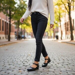 Revere Women's Osaka Mary Jane Black Lizard Premium Leather Comfort - Size 38